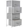 imageSorbus Fabric Dresser for Kids Bedroom  Chest of 6 Drawers Tall Storage Tower Clothing Organizer for Closet for Playroom for Nursery Steel Frame Fabric Bins  Wood Handle WhiteWhite