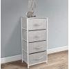 imageSorbus Fabric Dresser for Kids Bedroom  Chest of 6 Drawers Tall Storage Tower Clothing Organizer for Closet for Playroom for Nursery Steel Frame Fabric Bins  Wood Handle WhiteGrey