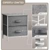 imageSorbus Fabric Dresser for Kids Bedroom  Chest of 6 Drawers Tall Storage Tower Clothing Organizer for Closet for Playroom for Nursery Steel Frame Fabric Bins  Wood Handle WhiteGrey