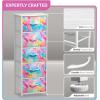 imageSorbus Fabric Dresser for Kids Bedroom  Chest of 6 Drawers Tall Storage Tower Clothing Organizer for Closet for Playroom for Nursery Steel Frame Fabric Bins  Wood Handle WatercolorRainbow Sparkle
