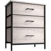 imageSorbus Fabric Dresser for Kids Bedroom  Chest of 6 Drawers Tall Storage Tower Clothing Organizer for Closet for Playroom for Nursery Steel Frame Fabric Bins  Wood Handle WhiteGreige