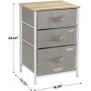 imageSorbus Fabric Dresser for Kids Bedroom  Chest of 6 Drawers Tall Storage Tower Clothing Organizer for Closet for Playroom for Nursery Steel Frame Fabric Bins  Wood Handle WhiteBeige