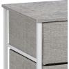 imageSorbus Fabric Dresser for Kids Bedroom  Chest of 6 Drawers Tall Storage Tower Clothing Organizer for Closet for Playroom for Nursery Steel Frame Fabric Bins  Wood Handle WhiteGrey