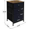 imageSorbus Fabric Dresser for Kids Bedroom  Chest of 6 Drawers Tall Storage Tower Clothing Organizer for Closet for Playroom for Nursery Steel Frame Fabric Bins  Wood Handle WhiteWood Top  Black