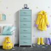 imageSorbus Fabric Dresser for Kids Bedroom  Chest of 6 Drawers Tall Storage Tower Clothing Organizer for Closet for Playroom for Nursery Steel Frame Fabric Bins  Wood Handle MultiPastelAqua