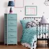 imageSorbus Fabric Dresser for Kids Bedroom  Chest of 6 Drawers Tall Storage Tower Clothing Organizer for Closet for Playroom for Nursery Steel Frame Fabric Bins  Wood Handle MultiPastelAqua