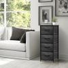 imageSorbus Fabric Dresser for Kids Bedroom  Chest of 6 Drawers Tall Storage Tower Clothing Organizer for Closet for Playroom for Nursery Steel Frame Fabric Bins  Wood Handle WhiteGray Wood