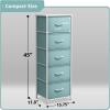 imageSorbus Fabric Dresser for Kids Bedroom  Chest of 6 Drawers Tall Storage Tower Clothing Organizer for Closet for Playroom for Nursery Steel Frame Fabric Bins  Wood Handle MultiPastelAqua