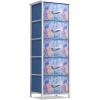 imageSorbus Fabric Dresser for Kids Bedroom  Chest of 6 Drawers Tall Storage Tower Clothing Organizer for Closet for Playroom for Nursery Steel Frame Fabric Bins  Wood Handle MultiPastelBlue Tiedye
