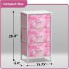 imageSorbus Fabric Dresser for Kids Bedroom  Chest of 6 Drawers Tall Storage Tower Clothing Organizer for Closet for Playroom for Nursery Steel Frame Fabric Bins  Wood Handle MultiPastelPink Tiedye
