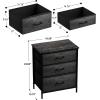 imageSorbus Fabric Dresser for Kids Bedroom  Chest of 6 Drawers Tall Storage Tower Clothing Organizer for Closet for Playroom for Nursery Steel Frame Fabric Bins  Wood Handle WhiteGray Wood