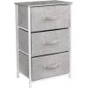 imageSorbus Fabric Dresser for Kids Bedroom  Chest of 6 Drawers Tall Storage Tower Clothing Organizer for Closet for Playroom for Nursery Steel Frame Fabric Bins  Wood Handle WhiteGrey