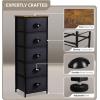 imageSorbus Fabric Dresser for Kids Bedroom  Chest of 6 Drawers Tall Storage Tower Clothing Organizer for Closet for Playroom for Nursery Steel Frame Fabric Bins  Wood Handle WhiteWood Top  Black
