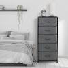 imageSorbus Fabric Dresser for Kids Bedroom  Chest of 6 Drawers Tall Storage Tower Clothing Organizer for Closet for Playroom for Nursery Steel Frame Fabric Bins  Wood Handle WhiteBlack