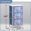 imageSorbus Fabric Dresser for Kids Bedroom  Chest of 6 Drawers Tall Storage Tower Clothing Organizer for Closet for Playroom for Nursery Steel Frame Fabric Bins  Wood Handle MultiPastelBlue Tiedye