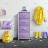 imageSorbus Fabric Dresser for Kids Bedroom  Chest of 6 Drawers Tall Storage Tower Clothing Organizer for Closet for Playroom for Nursery Steel Frame Fabric Bins  Wood Handle MultiPastelPurple