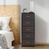 imageSorbus Fabric Dresser for Kids Bedroom  Chest of 6 Drawers Tall Storage Tower Clothing Organizer for Closet for Playroom for Nursery Steel Frame Fabric Bins  Wood Handle WhiteBrown