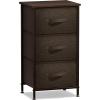imageSorbus Fabric Dresser for Kids Bedroom  Chest of 6 Drawers Tall Storage Tower Clothing Organizer for Closet for Playroom for Nursery Steel Frame Fabric Bins  Wood Handle WhiteBrown