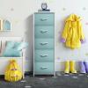 imageSorbus Fabric Dresser for Kids Bedroom  Chest of 6 Drawers Tall Storage Tower Clothing Organizer for Closet for Playroom for Nursery Steel Frame Fabric Bins  Wood Handle MultiPastelAqua