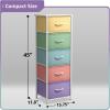 imageSorbus Fabric Dresser for Kids Bedroom  Chest of 6 Drawers Tall Storage Tower Clothing Organizer for Closet for Playroom for Nursery Steel Frame Fabric Bins  Wood Handle MultiPastelPastel