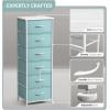 imageSorbus Fabric Dresser for Kids Bedroom  Chest of 6 Drawers Tall Storage Tower Clothing Organizer for Closet for Playroom for Nursery Steel Frame Fabric Bins  Wood Handle MultiPastelAqua