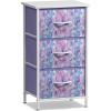 imageSorbus Fabric Dresser for Kids Bedroom  Chest of 6 Drawers Tall Storage Tower Clothing Organizer for Closet for Playroom for Nursery Steel Frame Fabric Bins  Wood Handle MultiPastelPurple Tiedye