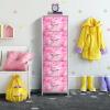 imageSorbus Fabric Dresser for Kids Bedroom  Chest of 6 Drawers Tall Storage Tower Clothing Organizer for Closet for Playroom for Nursery Steel Frame Fabric Bins  Wood Handle MultiPastelPink Tiedye