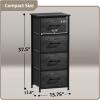 imageSorbus Fabric Dresser for Kids Bedroom  Chest of 6 Drawers Tall Storage Tower Clothing Organizer for Closet for Playroom for Nursery Steel Frame Fabric Bins  Wood Handle WhiteGray Wood