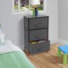 imageSorbus Fabric Dresser for Kids Bedroom  Chest of 6 Drawers Tall Storage Tower Clothing Organizer for Closet for Playroom for Nursery Steel Frame Fabric Bins  Wood Handle WhiteBlack