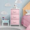 imageSorbus Fabric Dresser for Kids Bedroom  Chest of 6 Drawers Tall Storage Tower Clothing Organizer for Closet for Playroom for Nursery Steel Frame Fabric Bins  Wood Handle MultiPastelPink