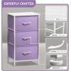 imageSorbus Fabric Dresser for Kids Bedroom  Chest of 6 Drawers Tall Storage Tower Clothing Organizer for Closet for Playroom for Nursery Steel Frame Fabric Bins  Wood Handle MultiPastelPurple