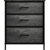 imageSorbus Fabric Dresser for Kids Bedroom  Chest of 6 Drawers Tall Storage Tower Clothing Organizer for Closet for Playroom for Nursery Steel Frame Fabric Bins  Wood Handle WhiteGray Wood