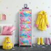 imageSorbus Fabric Dresser for Kids Bedroom  Chest of 6 Drawers Tall Storage Tower Clothing Organizer for Closet for Playroom for Nursery Steel Frame Fabric Bins  Wood Handle WatercolorRainbow Sparkle