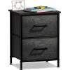 imageSorbus Fabric Dresser for Kids Bedroom  Chest of 6 Drawers Tall Storage Tower Clothing Organizer for Closet for Playroom for Nursery Steel Frame Fabric Bins  Wood Handle WhiteGray Wood