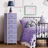 imageSorbus Fabric Dresser for Kids Bedroom  Chest of 6 Drawers Tall Storage Tower Clothing Organizer for Closet for Playroom for Nursery Steel Frame Fabric Bins  Wood Handle MultiPastelPurple Tiedye