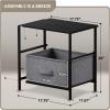 imageSorbus Fabric Dresser for Kids Bedroom  Chest of 6 Drawers Tall Storage Tower Clothing Organizer for Closet for Playroom for Nursery Steel Frame Fabric Bins  Wood Handle WhiteBlack
