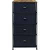 imageSorbus Fabric Dresser for Kids Bedroom  Chest of 6 Drawers Tall Storage Tower Clothing Organizer for Closet for Playroom for Nursery Steel Frame Fabric Bins  Wood Handle WhiteWood Top  Black
