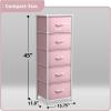 imageSorbus Fabric Dresser for Kids Bedroom  Chest of 6 Drawers Tall Storage Tower Clothing Organizer for Closet for Playroom for Nursery Steel Frame Fabric Bins  Wood Handle MultiPastelPink