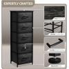 imageSorbus Fabric Dresser for Kids Bedroom  Chest of 6 Drawers Tall Storage Tower Clothing Organizer for Closet for Playroom for Nursery Steel Frame Fabric Bins  Wood Handle WhiteGray Wood