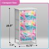 imageSorbus Fabric Dresser for Kids Bedroom  Chest of 6 Drawers Tall Storage Tower Clothing Organizer for Closet for Playroom for Nursery Steel Frame Fabric Bins  Wood Handle WatercolorRainbow Sparkle
