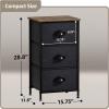 imageSorbus Fabric Dresser for Kids Bedroom  Chest of 6 Drawers Tall Storage Tower Clothing Organizer for Closet for Playroom for Nursery Steel Frame Fabric Bins  Wood Handle WhiteWood Top  Black