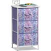 imageSorbus Fabric Dresser for Kids Bedroom  Chest of 6 Drawers Tall Storage Tower Clothing Organizer for Closet for Playroom for Nursery Steel Frame Fabric Bins  Wood Handle MultiPastelPurple Tiedye