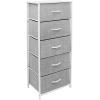 imageSorbus Fabric Dresser for Kids Bedroom  Chest of 6 Drawers Tall Storage Tower Clothing Organizer for Closet for Playroom for Nursery Steel Frame Fabric Bins  Wood Handle WhiteWhite