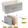 imageSorbus Fabric Dresser for Kids Bedroom  Chest of 6 Drawers Tall Storage Tower Clothing Organizer for Closet for Playroom for Nursery Steel Frame Fabric Bins  Wood Handle WhiteGrey