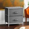 imageSorbus Fabric Dresser for Kids Bedroom  Chest of 6 Drawers Tall Storage Tower Clothing Organizer for Closet for Playroom for Nursery Steel Frame Fabric Bins  Wood Handle WhiteGrey