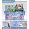 imageSorbus Fabric Dresser for Kids Bedroom  Chest of 6 Drawers Tall Storage Tower Clothing Organizer for Closet for Playroom for Nursery Steel Frame Fabric Bins  Wood Handle MultiPastelBlue Tiedye