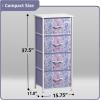 imageSorbus Fabric Dresser for Kids Bedroom  Chest of 6 Drawers Tall Storage Tower Clothing Organizer for Closet for Playroom for Nursery Steel Frame Fabric Bins  Wood Handle MultiPastelPurple Tiedye