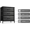 imageSorbus Fabric Dresser for Kids Bedroom  Chest of 6 Drawers Tall Storage Tower Clothing Organizer for Closet for Playroom for Nursery Steel Frame Fabric Bins  Wood Handle WhiteGray Wood