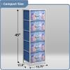 imageSorbus Fabric Dresser for Kids Bedroom  Chest of 6 Drawers Tall Storage Tower Clothing Organizer for Closet for Playroom for Nursery Steel Frame Fabric Bins  Wood Handle MultiPastelBlue Tiedye