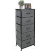 imageSorbus Fabric Dresser for Kids Bedroom  Chest of 6 Drawers Tall Storage Tower Clothing Organizer for Closet for Playroom for Nursery Steel Frame Fabric Bins  Wood Handle WhiteBlack
